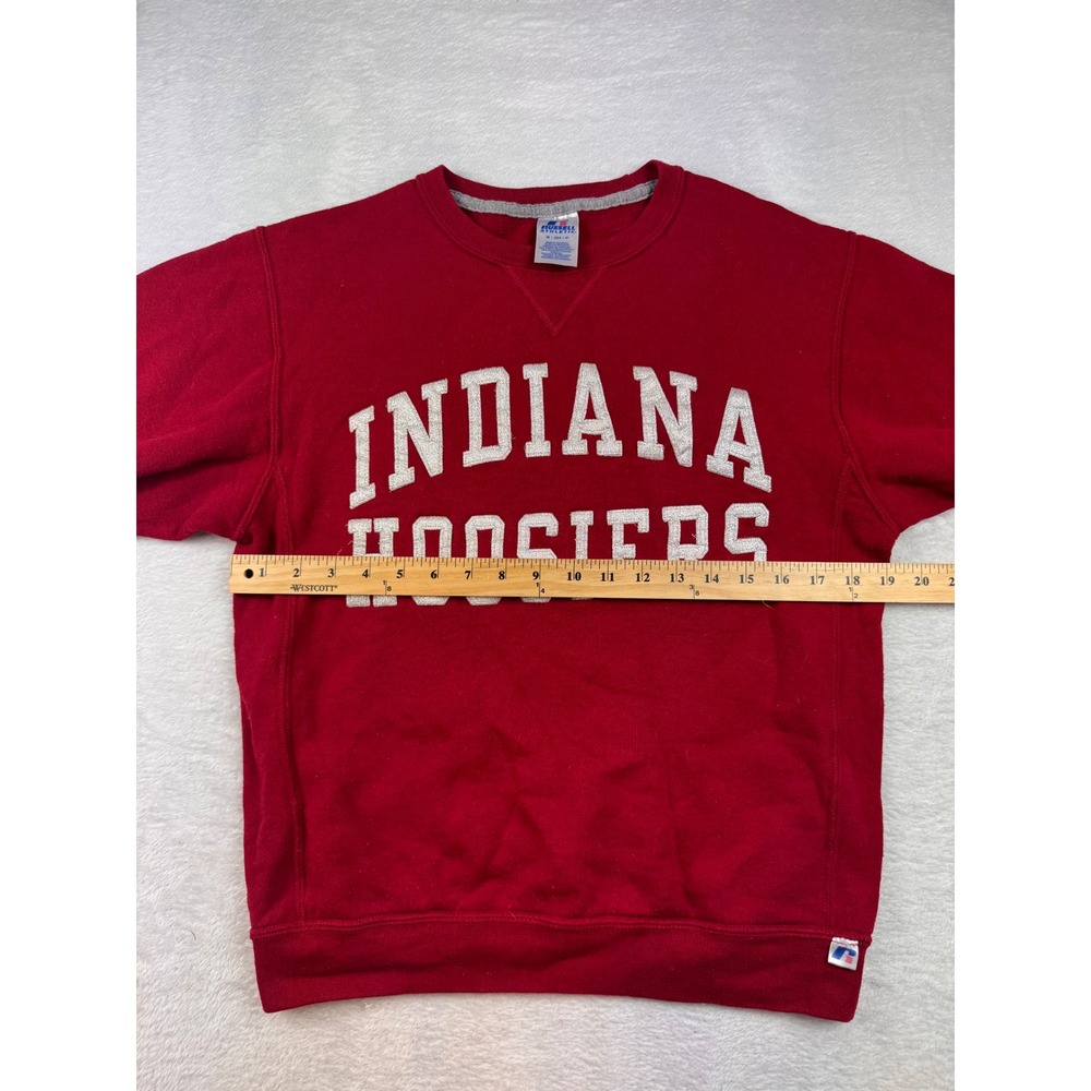 Russell Athletic Indiana Hoosiers Sweatshirt Small Red Embroidered Pullover Crew - Picture 5 of 6